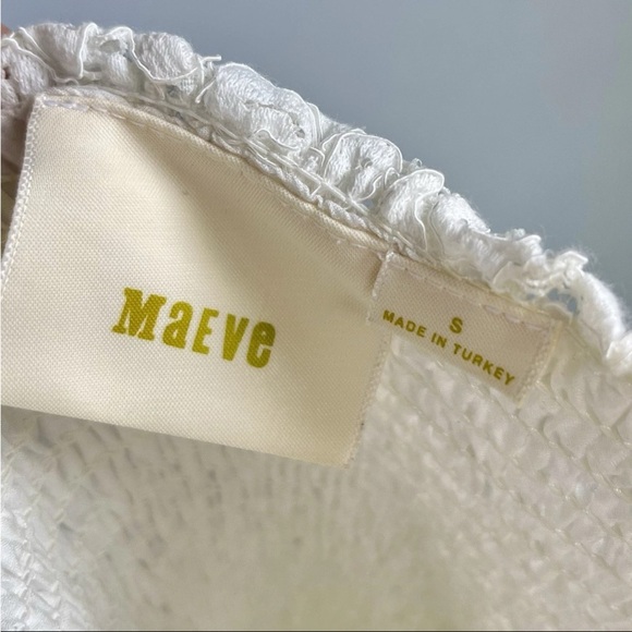 Maeve Anthropologie Dress Sz S Anastasia Cream Lace Ruffled Smock Whimsical READ - Picture 4 of 16